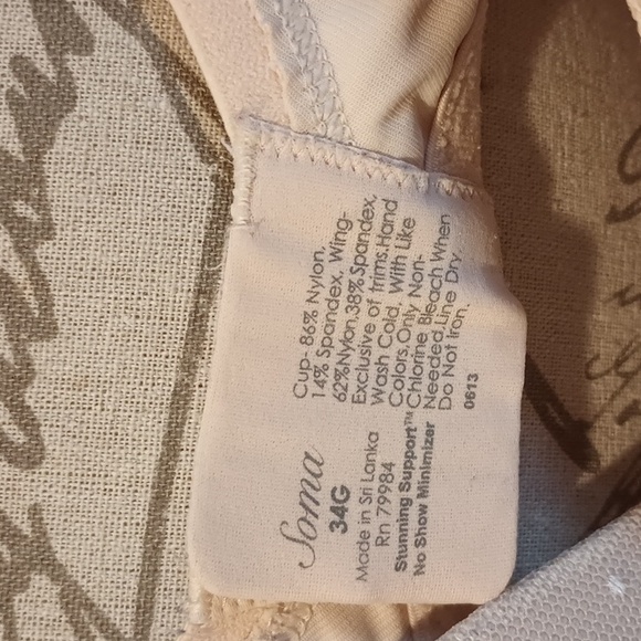 Soma Stunning Support Full Coverage Underwire Size 34G - Picture 2 of 8